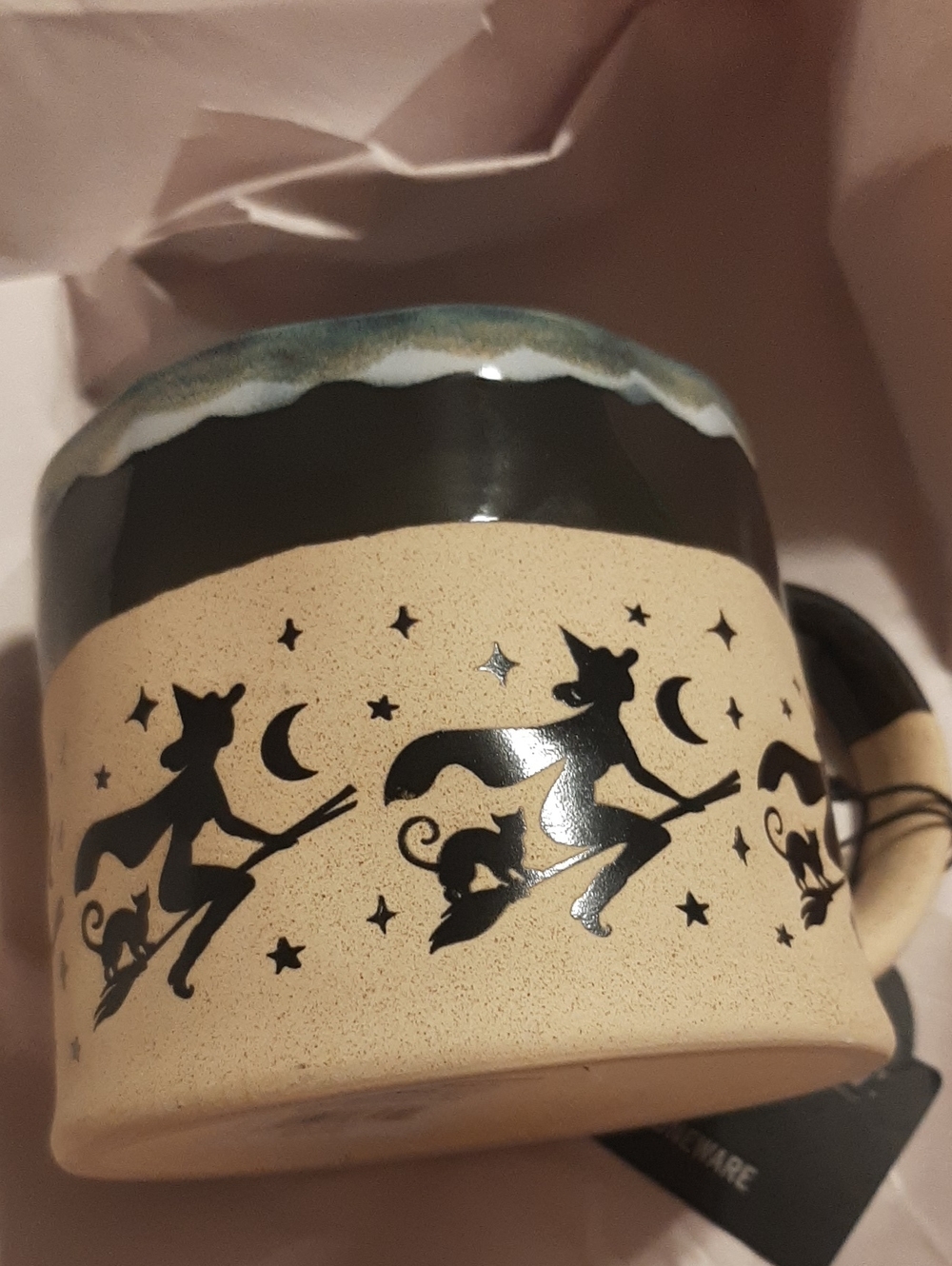 Salem St. Stoneware Witchy Cat & Moon Mug, NWT, Halloween🎃🧡🖤